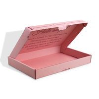 Boîte d'expédition plate en carton ondulé personnalisée rose avec impression couleur pour vêtements