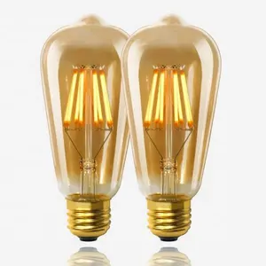 Bombilla de luz LED Estilo Vintage antiguo ST64, Bombilla Flexible Edison ámbar cálida e26 e27 110V 220v, bombillas de alambre de filamento