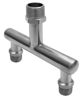 Collecteur d'eau en acier inoxydable SS304 SS316L à 3 ports, collecteur de distribution d'eau fileté pour la plomberie