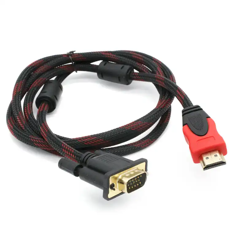 QIULINK Factory 1.5m HDMI To VGA adapter cable 1080p hdmi to vga female cable