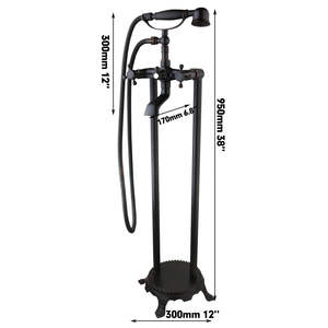 ชุดก๊อกน้ำฝักบัวแบบตั้งพื้นทรงโทรศัพท์โบราณสีทองเหลืองยี่ห้อ JIENI พร้อมก๊อกอ่างอาบน้ำ - Product Image 5