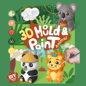 Yüksek kalite komik Diy alçı boyama 3D karikatür hayvan alçı kalıpları çocuk eğitim çizim oyunları - Product Image 2