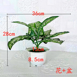 Plante verte artificielle en pot à huit feuilles, en tissu et plastique, plante d'intérieur décorative, article cadeau - Product Image 2