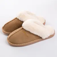Pantofole invernali Casual da donna in pelliccia di peluche scamosciata scarpe da casa per interni calde e comode appartamenti per il tempo libero
