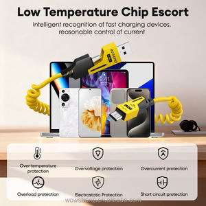 BB34-2 4 in 1 Fast Charging Cable 5ft 60W Coiled USB C Cable for for Phones Laptops Coiled PVC Fast Charge Cable for Travel - Product Image 5