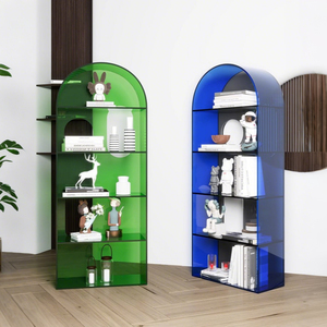 Étagère d'exposition arquée en acrylique de style nordique — Bibliothèque créative, de luxe léger, à plusieurs niveaux pour le salon - Product Image 2