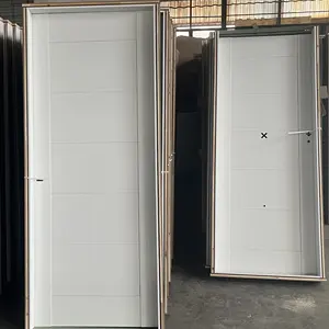 Color blanco de madera 32 pulgadas prehung puertas interiores de núcleo sólido 3 paneles