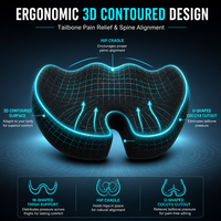 Coussin de siège ergonomique en mousse à mémoire de forme FENGYU pour soulager les douleurs au coccyx, la sciatique et les douleurs lombaires, pour chaise de bureau et utilisation en voiture