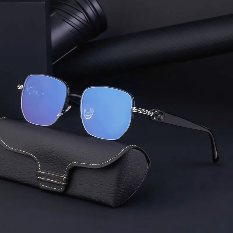 Partagas Fashion Trending Style Personality Metal Men Sun Glasses Shades Half Semi-rimless Frame Driving UV400 Sunglasses