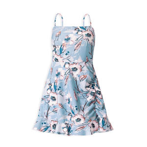 ชุดว่ายน้ำวันพีชสำหรับผู้หญิงพิมพ์ลายย้อนยุคคอเชือกผูกในฤดูร้อนสำหรับวันหยุดพักผ่อนริมทะเล - Product Image 1