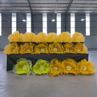 Têtes de fleurs de pavot artificielles géantes jaunes en papier pour affichage floral commercial, décoration d'événements de mariage, conception personnalisée, usine