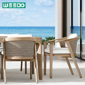 उच्च गुणवत्ता वाले टिकाऊ टेक लकड़ी आउटडोर फर्नीचर सेट मौसम प्रतिरोधी डाइनिंग टेबल और बगीचे के लिए कुर्सियां - Product Image 1