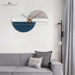 Reloj de Pared Decorativo de Metal y Madera Noridongsan, Reloj de Pared Digital Silencioso, Movimiento Solar para Sala de Estar/Oficina - Product Image 4