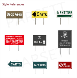 Personnalisable 270x140mm en plastique recyclé pour voiturettes de golf, marqueur de contrôle directionnel <span class=keywords><strong>et</strong></span> de circulation avec pointe - Product Image 4