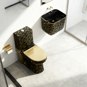 Juego de Sanitarios de Lujo OEM para Baño, Inodoro de Una Pieza y Lavabo Suspendido de Cerámica, Inodoro WC - Product Image 4