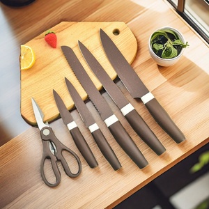 En gros, Ensemble de couteaux de cuisine en acier inoxydable, comprenant couteau de chef, couteau à découper, couteau à éplucher, ciseaux et bloc de rangement - Product Image 5
