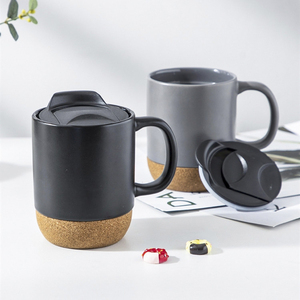 IStapromo Gifts Ceramic <b>Mug</b> With Cork Bottom, Lid, Custom Base, Spliced Ceramic Cup With Handle, Office Water Cup - Product Image 4