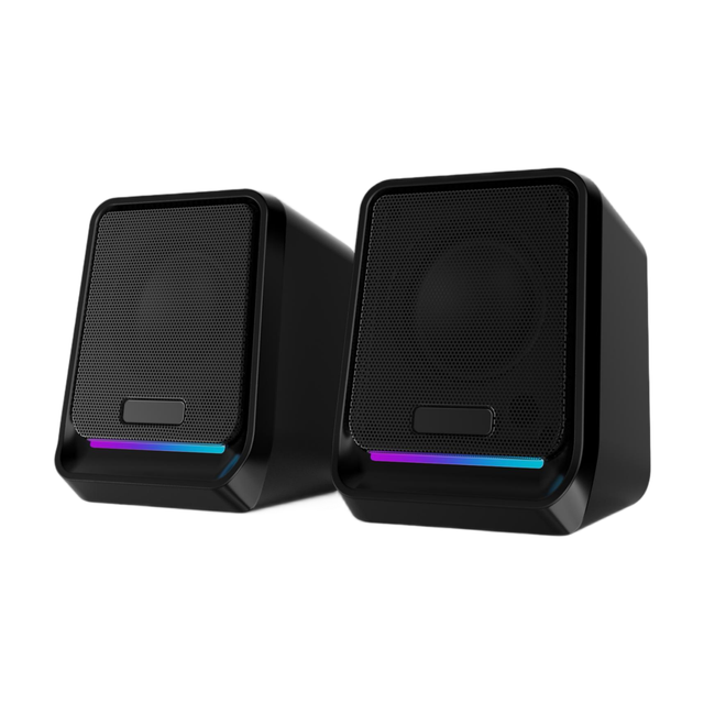 PJT-DSP2320 USB 2.0 Wired Computer Speaker Home Theater Audio System with LED Lights for Gaming Party Stage & Desktop Use