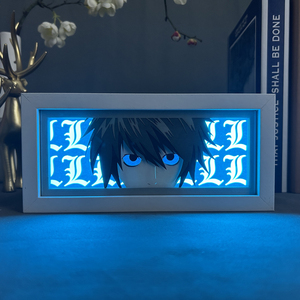Boîte à lumière en bois avec cadre en bois, découpe au laser, boîte à lumière manga, lumière LED de nuit, Yagami pour la décoration de la chambre, lampe de bureau - Product Image 4