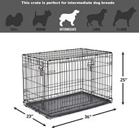Cage pour chien en fil épaissi personnalisée en usine avec plateau en bas et conception à double porte adaptée au transport en plein air