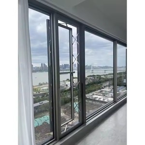 Đôi Kính cách âm hợp kim nhôm hồ sơ tường rèm cửa sổ mở song song - Product Image 4