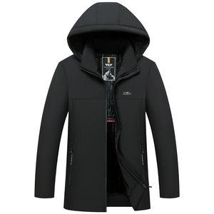 Customized Logo ODM Autumn Winter Men's Hooded Windproof Long Loose <b>Warm</b> Senior Youth Casual Zipper <b>Fleece</b> <b>Jacket</b> Bamboo - Product Image 4