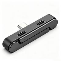 Support de téléphone portable pliable de bureau, adaptateur de charge et de données 2-en-1 double Type-C, répartiteur USB-C à angle droit pour smartphone et tablette