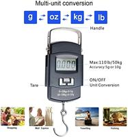 Balance suspendue numérique de grande capacité balance à bagages populaire balance numérique affichage numérique plastique ABS 10g 50kg 1 an