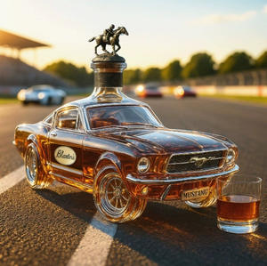 Botella de whisky con temática de coche de <span class=keywords><strong>policía</strong></span> de gran venta, vidrio de alta calidad, diseño Mustang, botella de vino - Product Image 4