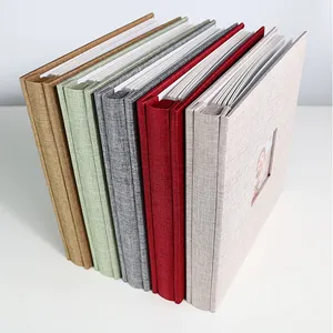 Linen 40 Pages Self-adhesive Photo Album 10 Inch DIY Scrapbook Large Capacity Photo Collection Memory Book Wedding Birthday Gift