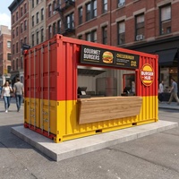 Kiosque de style camion-restaurant en conteneur préfabriqué, bar à hamburgers, glaces et desserts, conteneurs de restaurants personnalisables, kiosques