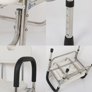 Bathroom <b>Chair</b> <b>Shower</b> <b>Chair</b> Stainless Steel 250 Kg Load Capacity Non Slip Portable Hospital Care Use - Product Image 2