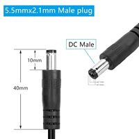 5Ft 5.5mm X 2.1mm mâle à mâle câble d'alimentation cc adaptateur de fil cordon de câble d'extension enroulé pour caméra de routeur DVR bande LED