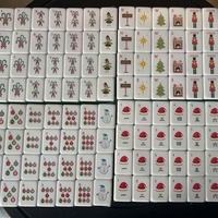 Ensemble de Mahjong de Noël personnalisé avec tuiles à thème festif, jeu de Mahjong américain haut de gamme, coffret cadeau, collection pour fêtes, fournisseur OEM ODM