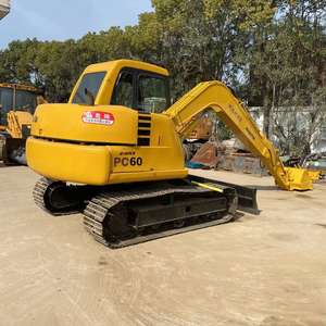 Mini pelle sur chenilles Komatsu PC60 d'occasion de haute qualité 6 tonnes avec moteur d'origine Kawasaki Enerpac vannes hydrauliques vente Shanghai - Product Image 1