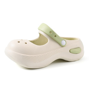 Women's Summer Mary Jane Platform <b>Clogs</b> Thick Sole Breathable Slip Resistant Beach Sandals White Green Black Brown Coffee Color - Product Image 5