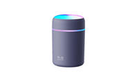 Petit humidificateur industriel alimenté par USB, capacité de 300 ml, faible bruit, puissance de 2 W, lumière d'ambiance de bureau, portable, pour voiture