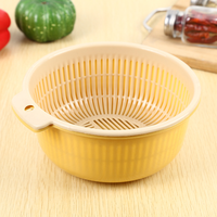 Panier de vidange double pour cuisine domestique, en PP écologique, multifonctionnel, pour fruits et légumes, coloré