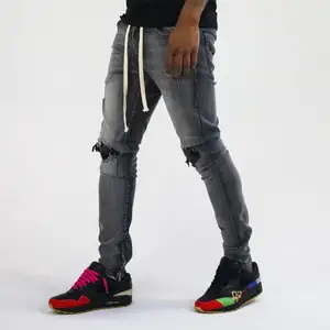 2021 Korte Gestapeld Custom Jeans Hoge Taille Baggy Pantalon Stijl Jean Voor Man