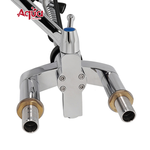 Deck <b>Mounted</b> Elbow Operated Pre-Rinse <b>Spray</b> Tap - Commercial Kitchen Sink Mixer Faucet with Pull-Down Sprayer - Product Image 3