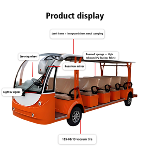 Vehículo Turístico Eléctrico de 17 Plazas con Certificación CE, Autobús Turístico Eléctrico Descapotable para Parques, Hoteles y Campus - Product Image 2