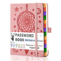 Carnet de notes avec index A-Z, agenda en cuir PU avec serrure pour le bureau et la maison, pour la conservation des documents confidentiels