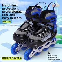 Patins à roulettes lumineux pour enfants, garçons et filles, 3-12 ans, roues simples en PU/caoutchouc, coque en tissu PU
