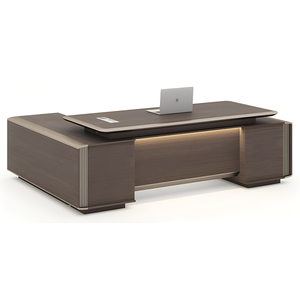 कार्यालय एल आकार के लक्जरी प्रबंधक कंप्यूटर कार्यकारी छत लकड़ी के काम डेस्क डिजाइन और कुर्सी सेट के लिए आधुनिक तालिका - Product Image 5