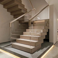 Système d'escalier flottant en bois massif de haute qualité pour la maison intérieure, bricolage, maison résidentielle, provenant de l'usine d'escaliers de Foshan en Chine