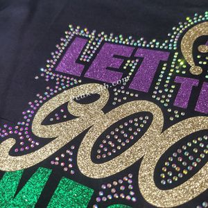 Fer à repasser en gros sur les transferts de strass pailletés de Mardi Gras sur les t-shirts (transferts uniquement) - Product Image 6