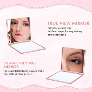 Specchietti <span class=keywords><strong>a</strong></span> Forma di Rosa con Etichette di Ringraziamento e Sacchetto per Donne, Regali per Matrimoni, Addii al Nubilato, Feste, Bomboniere, Souvenir per la Festa della Mamma - Product Image 4