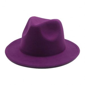 Entrega Rápida, Sombreros Fedora de Fieltro Occidentales de Ala Ancha de 7.5 cm, Color Sólido, Unisex, para Hombre y Mujer, Venta al por Mayor - Product Image 4