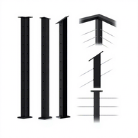 Câble carré en acier inoxydable noir DF 42" 36" 316 304 pour garde-corps de balcon, escalier, clôture de jardin, design moderne, installation DIY