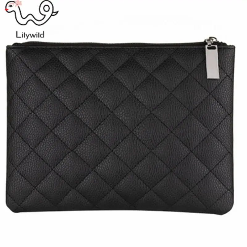 Black Custom Logo Cosmetic Bag Make Up Beauty Case